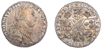 George III (1760-1820), Pre-1816 issues, Shilling, 1787, with hearts, 1 over inverted 1 in date, harp with 6...