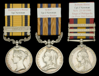 A fine group of three awarded to Corporal J. Newman, Roberts Horse, late Bettington’s Horse, Matabeleland Mounted...