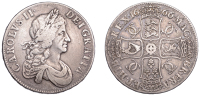 Charles II (1660-1685), Crown, 1666, second bust, edge xviii (ESC 366; S 3355). Fine, scarce	 £100-£120