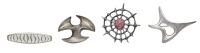 Four modernist silver brooches, comprising an amoebic brooch by Ernest A. Blyth for George Tarratt Ltd., another...