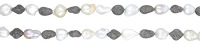 A cultured pearl and diamond necklace, the baroque-shaped cultured pearls of various tints, measuring approximately...