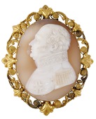 Royal Interest: A shell cameo brooch, circa 1820-1830, depicting Prince Frederick, Duke of York & Albany, carved in...