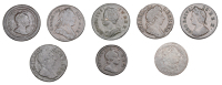 William III, Farthing, 1698 (BMC 665; S 3557); George I, Farthings (2), 1719, 1721 (BMC 807, 822; S 3662); George...