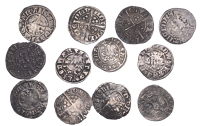 Edward I to Edward III, Pennies (12), various classes and mints [lot]. Generally poor to fair; a few slightly...