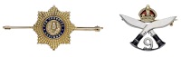 Regimental interest: Two enamel sweetheart brooches, the first for the 9th Gurkha Rifles, the second for the...