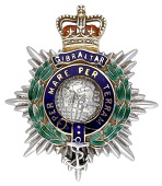 Regimental interest: A 9ct gold enamel Royal Marines sweetheart brooch, 1978, the garter with motto ‘PER MARE PER...