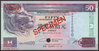 Hong Kong & Shanghai Banking Corporation, specimen $50, 1 January 1994, serial number AN000000, specimen number 022,...