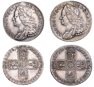 George II, Sixpences (2), 1757, 1758 (ESC 1762-3; S 3711) [2]. Both prettily toned, extremely fine	 £100-£120
