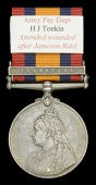 The interesting Queen’s South Africa medal awarded to Mr H. J. Tonkin, a Civilian Clerk attached to the Army Pay...