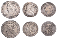 SCOTLAND, James VII, Ten Shillings, 1688, 4.46g/12h (SCBI 35, 1685; S 5641); William II, Twenty Shillings, 1698/7,...