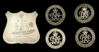 A particularly attractive pre-war Royal Welsh Fusiliers silver shield sports award, 54mm x 60mm, the obverse...
