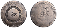 Scotland, NEW LANARK (Lanarkshire), Lanark Mills, a France, Louis XV, Half-Ecu, 1730l, Bayonne, obv. countermarked...