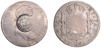 Scotland, Rothesay (Bute), Rothsay Cotton Works, a MEXICO, Ferdinand VII, 8 Reales, 1819jj, Mexico City, obv....