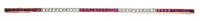 An early 20th century ruby and diamond bar brooch, of safety pin design, set with a row of calibré-cut rubies and...