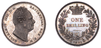 William IV (1830-1837), Proof Shilling, 1831, edge plain, 5.67g/6h (ESC 2488; S 3835). Brilliant and virtually as...