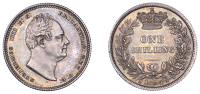 William IV (1830-1837), Shilling, 1834, 5.65g/6h (ESC 2489; S 3835). Good extremely fine, attractive olive tone	...