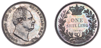 William IV (1830-1837), Proof Shilling, 1834, flat top to 3 in date, edge grained, 5.69g/6h (ESC 2490; S 3835)....