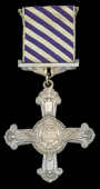 Distinguished Flying Cross, G.VI.R., reverse officially dated ‘1944’, mounted on investiture pin, in slightly...
