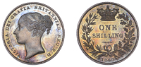 Victoria (1837-1901), Pattern Shilling, 1840, in silver, by W. Wyon and J.-B. Merlen, second young bust left, no...