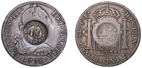 England, Cromford (Derbyshire), a MEXICO, Charles III, 8 Reales, 1778ff, Mexico City, obv. countermarked cromford ·...