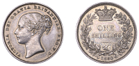 Victoria (1837-1901), Shilling, 1850/46, 5.66g/6h (ESC 2997; cf. S 3904). Good very fine and toned, extremely rare...