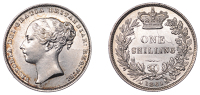 Victoria (1837-1901), Shilling, 1861, 5.66g/6h (ESC 3019; S 3904). Die flaw extending from truncation to rim and...