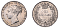 Victoria (1837-1901), Shilling, 1863/1, 5.66g/6h (ESC 3023; S 3904). Extremely fine, reverse better, exhibiting mint...
