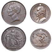 Australia, Holloway Pills and Ointments, Penny Token, 1857 (KM Tn277.1); 150th Anniversary of Australia, 1938, a...