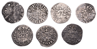 Edward I, Penny, class 4c, London, d in don over n, 1.44g/12h (N 1025; S 1396); together with other Edwardian...