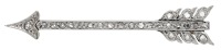 An early 20th century diamond arrow brooch, set throughout with rose-cut diamonds, mounted in platinum and gold,...