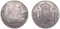 England, East Retford (Nottinghamshire), Revolution Mill, a Mexico, Charles III, 8 Reales, 1777fm, Mexico City, obv....