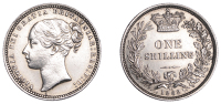 Victoria (1837-1901), Shilling, 1868, die 34, 5.66g/6h (ESC 3036; S 3906A). Bright from past cleaning, otherwise...