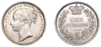Victoria (1837-1901), Shilling, 1869, die 8, 5.66g/6h (ESC 3037; S 3906A). Scratches in obverse field, otherwise...