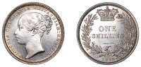 Victoria (1837-1901), Shilling, 1872, die 60, 5.67g/6h (ESC 3042; S 3906A). Minor hairlines, otherwise brilliant,...
