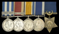 Five: Chief Petty Officer T. N. Sly, Royal Navy

Egypt and Sudan 1882-89, undated reverse, 1 clasp, Suakin 1885...