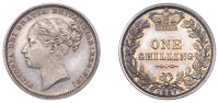 Victoria (1837-1901), Proof Shilling, 1887, young head, edge grained, 5.68g/6h (ESC 3081; S 3907). Some light...