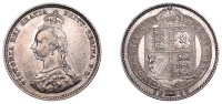 Victoria (1837-1901), Shilling, 1888/7, 5.64g/12h (ESC 3140; S 3926). About extremely fine, reverse better	 £30-£40