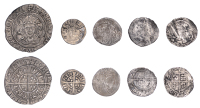 Henry VI, Rosette-Mascle issue, Halfgroat, Calais, mm. crosses IIIb/V, mascle after rex and before la, other stops...