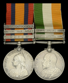 Pair: Private H. Petherham, Somerset Light Infantry

Queen’s South Africa 1899-1902, 3 clasps, Natal, Orange...