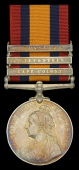 Queen’s South Africa 1899-1902, 3 clasps, Cape Colony, Driefontein, Transvaal (3 Pte. J. Hart, Scots Gds:) edge...