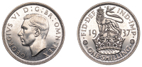 George VI (1936-1952), Proof Shilling, 1937, English type, edge grained, 5.63g/12h (ESC 4121; S 4082). Brilliant...