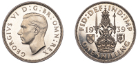 George VI (1936-1952), Proof Shilling, 1939, Scottish type, edge grained, 5.68g/12h (ESC 4157). Brilliant FDC,...