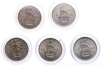 George VI (1936-1952), Shillings (5), all English type, 1947-51 inclusive (ESC 4180, 4183, 4193, 4196, 4199; S 4103,...