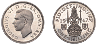 George VI (1936-1952), Proof Shilling, 1947, Scottish type, edge grained, 5.64g/12h (ESC 4188). A few trifling...
