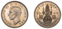 George VI (1936-1952), Proof Shilling, 1949, Scottish type, edge grained, 5.63g/12h (ESC 4205). Brilliant FDC,...