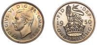 George VI (1936-1952), Proof Shilling, 1950, English type, edge grained, 5.66g/12h (ESC 4197; S 4108). Virtually as...