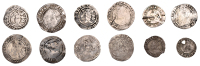 Elizabeth I, Third issue, Threepence, 1562, mm. pheon, bust 3F, 1.23g/5h (N 1998; S 2565); Penny, mm. coronet,...