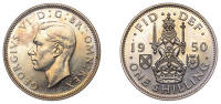 George VI (1936-1952), Proof Shilling, 1950, Scottish type, edge grained, 5.64g/12h (ESC 4208; S 4109). Brilliant...