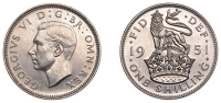 George VI (1936-1952), Proof Shilling, 1951, English type, edge grained, 5.66g/12h (ESC 4200; S 4108). Brilliant...