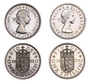 Elizabeth II (1952-2022), Sterling issues, Proof Shillings (2), both English type, 1953, edge grained, 5.50g/12h...